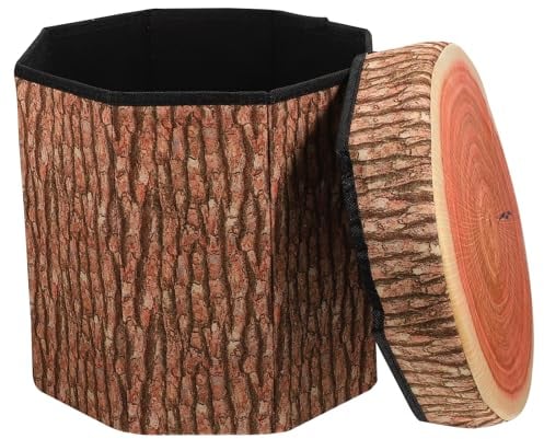 Folding Storage Stool with Lid Multi-functional Organizer for Home Stylish Design for Compact for Living Bedroom and Entryway