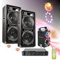 Générique Pack Sono Enceintes 2 x 1000W Ibiza Sound - Ampli 2x800W - Machine Fumée LED Foggy-Astro - Liquide 1L - Cadeau DJ Salle des fêtes