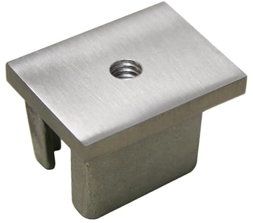 Vierkantrohrstopfen für Rohr Ø 40 x 20 x 2,0 mm Edelstahl V2A Endkappe Stopfen Edelstahlkappe Deckel Rohrstopfen Rohrverschlussstopfen Geländer Rohrverschluss VA A2 AISI304 AISI 304