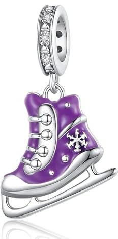 YUMINN Skate-Charms aus 925 Sterling Silber für Damen-Armbänder & Halsketten, hängendes Anhänger-Medaillon für Weihnachten, Valentinstag, Muttertag, Schmuckgeschenke für Frauen