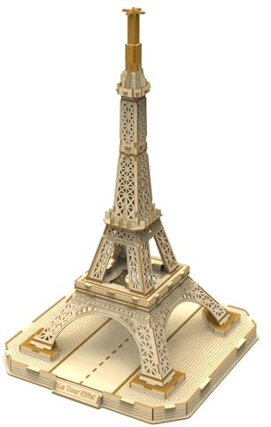 Hallisun Puzzle 3D en Bois pour Adultes, modèle d'architecture de la Tour Eiffel de Paris en Bois, Jouet de Construction mécanique à Faire soi-même pour Adultes de 14 Ans et Plus, 105 pièces