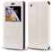 PU Leder Flip Hülle mit Unsichtbarem Magnet und Sichtfenster Kompatibel mit iPod Touch 4, Smarte Klapphülle mit Displaysicht (Weiß)