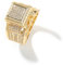ZqlDDayUP Mens Iced Out Ringe 18k Gold plattiert simulierten Diamant Micro Pave CZ Pinky Ring Luxus Full Diamond Square Ring Hip Hop Schmuck für Männer Frauen