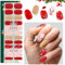 EBANKU Christmas Semi Cured Gel Nail Strips, 24PCS - Easy to Apply & Remove for Salon Quality Manicure | Red Pink Glitter