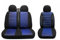 OMAC Sitzbezüge Schonbezüge kompatibel mit Ford Transit Custom 2018-2024 Schwarz Blau 2+1 Vorne