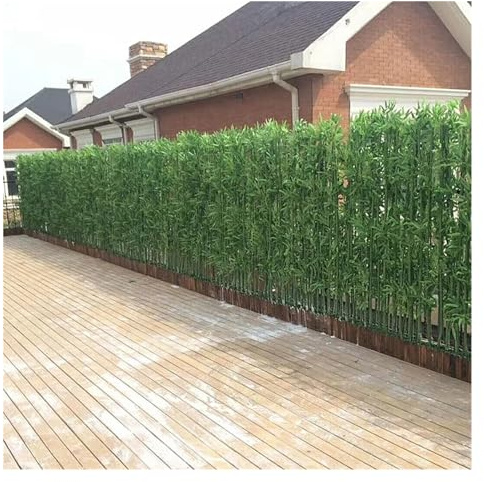 GXXINGIN Alberi Artificiali da Esterno, Piante di bambù finte, Alte 1,2, 1,5, 1,8, 2 m, Alberi di plastica Finti, Piante in Vaso con Base in Legno per Arredamento, divisorio per Interni, Recinzione d