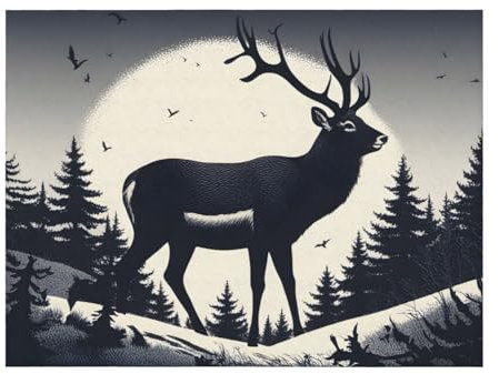 Kuschelige Flanelldecke mit Hirschmotiv – weich und warm, luxuriöse Textur, vielseitig einsetzbar – Größe XL