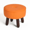 oakvivo Petit repose-pieds rond en similicuir pour canapé, sous bureau, repose-pieds avec pieds en caoutchouc antidérapants pour salon, chambre à coucher, 33 x 33 x 25,4 cm, orange