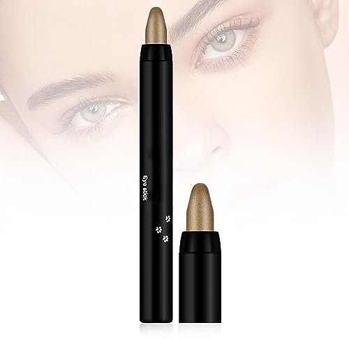 Wasserfester Glitzer Lidschattenstift, 2024 Neuestes 2 Stück Wasserfester Glitzer Lidschatten Stift, Glitter Lidschatten Stick Schimmer Glitter Perle Creme Lidschatten Stick (04 Hellbraun)