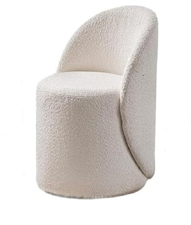 forestalk 360° Drehbarer Vanity-hocker-Stuhl, Make-up-gepolsterter Gepolsterter Stuhl, Ottomane Mit Rückenlehne Für Schlafzimmer/Make-up-Raum/Wohnzimmer – Schminktisch-hocker(Color:Weiß)