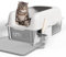 YITAHOME Stainless Steel Cat Litter Box, XXL Extra Large Metal Litter Tray with Scoop Non-Slip Bottom, Anti-Leakage, Non-Stick Surface, Easy to Clean,60x40x30 CM for Cats
