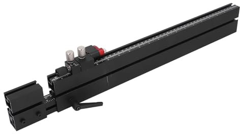 Valla de Calibre de Inglete de Aluminio, sistemas de Calibre de Inglete de Sierra de Mesa de Precisión con Valla Telescópica de 22,05~37,4 Pulgadas, Accesorios de Carpintería