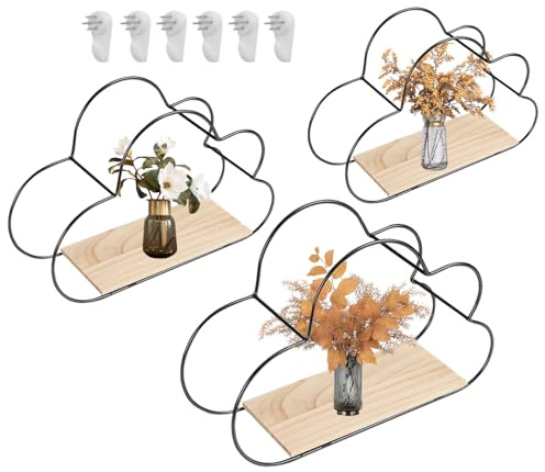 Schwebende Regale für Wand – Wanddekoration, schwebendes, Wolke – moderner Aufbewahrungs-Organizer, 3-teilig, Dekoration für Zuhause, Wohnzimmer, Badezimmer, Kinderzimmer