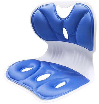 Posture Corrector Chair, Rückenlehne Kissen, Rücken für Stuhl, Lendenstütze Haltungskorrekturstuhl, Schaumstoffkissen und PP-Kunststoff, Tragbar, Lindert Rückenschmerzen. Für Büro, Zuhause, Unterwegs.