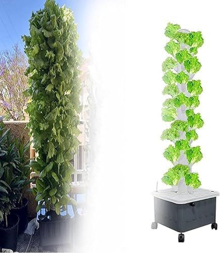 WJYTDHIQS Ensemble de Tour hydroponique à 15 étages et 45 Trous, Système d'aquaponie, système de Culture hydroponique en Serre agricole, adapté aux ba, pour Jardin intérieur, pour Herb