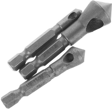 Housoutil 3stücke Kobaltstahl Entgratbohrer Mit Einseitigem Anfaswerkzeug Senkbohrer-set Zum Entgraten Und Schneiden Von Löchern in Kunststoff Kupfer Aluminium Und Pvc-platten