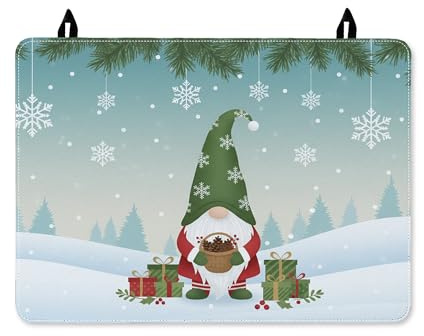 Gnome Herdplattenabdeckung für Elektroherd, weihnachtliche Schneeflocke, Weihnachtsbaum, Grün, Gummi, rutschfeste Küchenabdeckung für Theke, Erweiterung, Heimdekoration, 71,1 x 50,8 cm