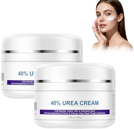 Urea Cream 2 st. 40 % ureakräm, peeling & spricksalva, fuktgivande, för hand, fot, ansikte och kropp, tar bort döda hudceller