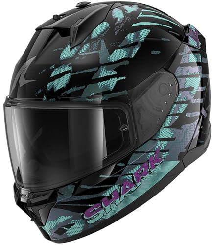 SHARK, Integraler Motorradhelm D-SKWAL 3 REPTAIA Black Cameleon Black KXK, M