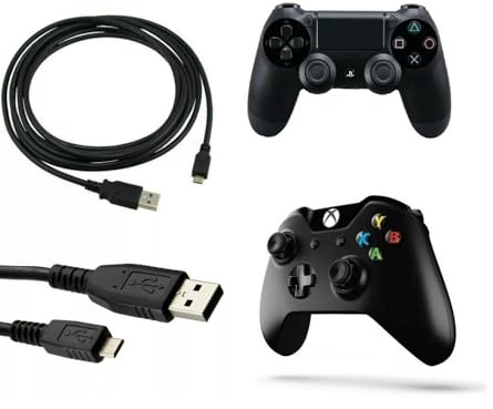 Mr.Gadget's Solutions PS4 Controller Charger Cable 2M 2 Pack Micro USB Play & Charge Lead for PS4 Controllers Fast Charging Cable