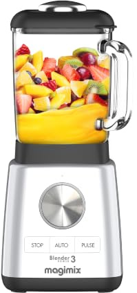 magimix Blender Power 5 XL Blender 2,8 l, moteur haute performance 1500 W, 4 programmes automatiques, smoothies, soupes, glace pilée et desserts congelés, sans BPA, chrome mat