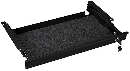 Tiroir sous Bureau Fermant à Clé 500 x 265 x 45 mm noir Tiroir pour Montage sous Bureau de SO-TECH®