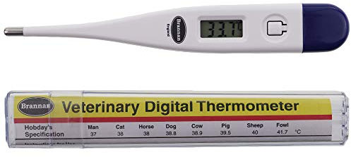 Brannan Digitales Tierarztthermometer für Tierbesitzer von Hunden, Katzen, Pferden und Tieren, mit KOSTENLOSER Spezifikationstabelle von Veterinary Hobday
