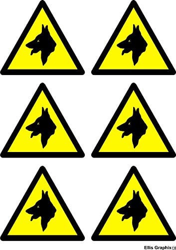 Ellis Graphix Warning Guard Dogs Security Stickers Set of 6 Beware of the Dog Shed Garage Car Van Small Stickers Signs (TM)