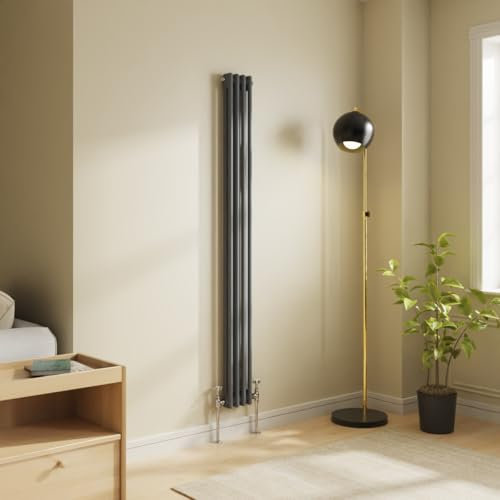 NRG 1800x200 Traditional Colosseum Cast Iron Bathroom Radiator Anthracite 2 Panel