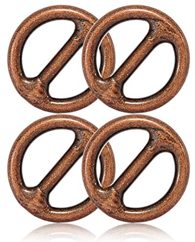 Ganzoo O-Ring mit Steg Metall für Hunde-Leine, 20 mm Innen-Durchmesser, 4 Stück, Stegring, legierter Stahl, Nicht rostend, Rund-Ringe für Paracord 550 Halsband, Handtasche, Basteln, Farbe Kupfer