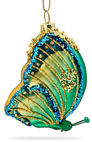 SIKORA BS471 Schmetterling Christbaumschmuck Glas Figur Weihnachtsbaum Anhänger