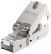 deleyCON 1x CAT 6a Connecteur Réseau RJ45 Sans Outil avec Connexion LSA pour Câbles D'installation Rigides Câble LAN Blindé 10 Gbit/s Connecteur de Câble Réseau Boîtier Métallique CAT6a
