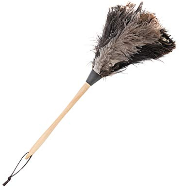 Plumeau d'autruche Noir Naturel plumeau avec poignée en Bois Voiture plumeau intérieur extérieur nettoyant plumeau pour Stores Cuisine Bureau Moelleux plumeau Other Household Daily Necessities