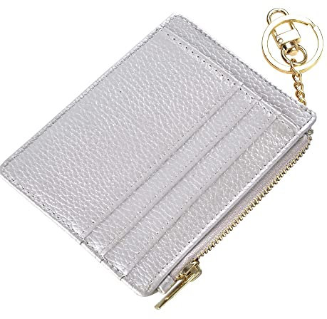 ehsbuy Porta Carte Credito Sottile Portatessere per Donna Ragazza Bimba, Portamonete con Cerniera Portachiavi, Portafoglio Donna Piccolo Pelle