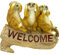 Kremers Schatzkiste Erdmännchen 3 Weisen Welcome Schild Figur Gartenfigur 24 cm Meercat Tierfigur Deko für draussen