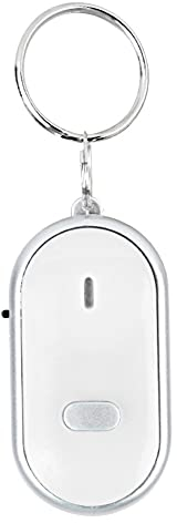 Trova portachiavi, cerca chiavi con fischietto, dispositivo anti-smarrimento per controllo vocale fischietto portachiavi tracciante per trovare chiave, portafoglio, telecomando, telefono(bianca)