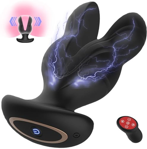 Analvibratoren für Mann mit Fernbedienung, Silikon Analplug# für Männer mit 8 Vibrations- und Elektroschockmodi, Anal Plug Spreizer für Prostata Stimulation, Prostata Melken für Fortgeschrittene