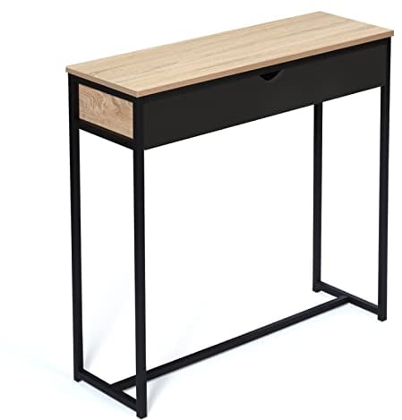 IDMarket - Console 1 tiroir Noir Boston Design Industriel