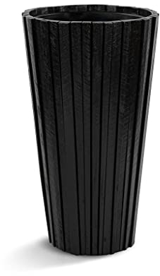 Luca Lifestyle Pflanzkübel Marrone Verticale Vase Holz Schwarz *5 Jahre Garantie* - 48x48x90 cm - Premium Qualität - F1485B