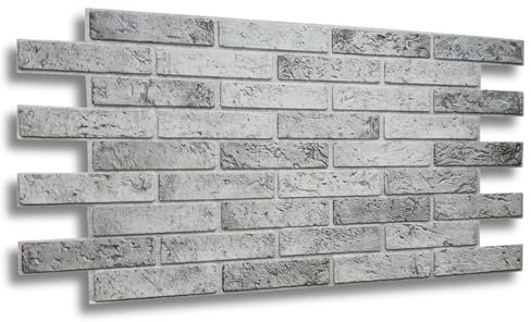 Eurodeco 0,42 m² 3D PVC Paneele Wandpaneele Wandverkleidung Decke Deckenpaneele PVC-Verkleidung Wandtatto Fliesen Stein Optik (Grey Brick)