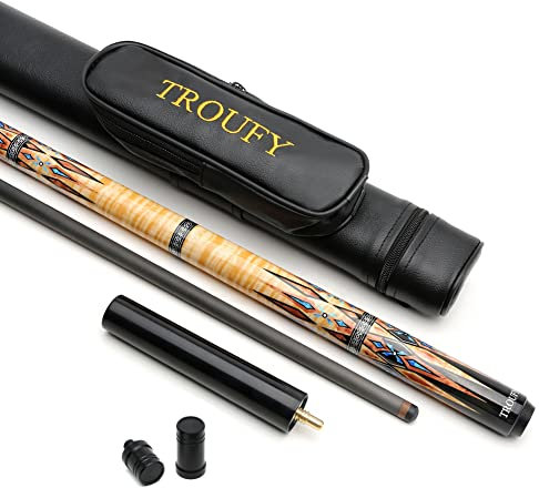 TROUFY Flecha con tecnología Carbon Pool Cue con Funda rígida para Pool (Naranja)