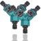 2 Stücke 2 Wege Ventil mit Absperrventil Schlauchverbinder 3/4 Zoll Kunststoff Schlauchkupplung Doppel Anschluss Gartenschlauch Quick Connector Gartenschlauch Splitter Adapter für Garten