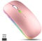 GLOBAL TECH Kabellose Maus, LED Wiederaufladbare Leise schlanke Maus Laptop Wireless Mouse, 2.4G USB Funkmäuse für Laptop, PC, Computer, Mac (Roségold)