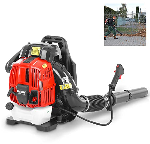 HECHT Benzin Laubbläser 4-Takt – Laubsauger mit 3 PS | 2,2 kW, 1152 m³/h Luftleistung und Laubsammler-Funktion – kabelloses Kombigerät für Laub & Unrat im Garten
