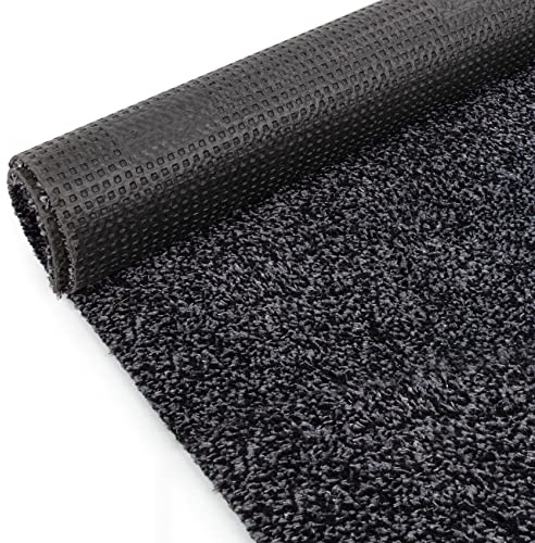 ANRO Schmutzfangmatte Teppich Läufer Flurläufer Bodenbelag Schmutzfangläufer Sauberlaufmatte Meterware Dover Anthrazit 400x100cm