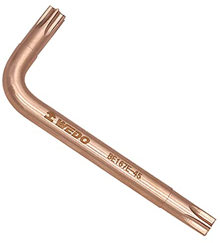 WEDO Funkenfre - Cacciavite angolare per viti Torx, cacciavite angolare a prova di esplosione, 83 x 29 mm, certificato DIN standard BAM/FM, rame berillio (T45)