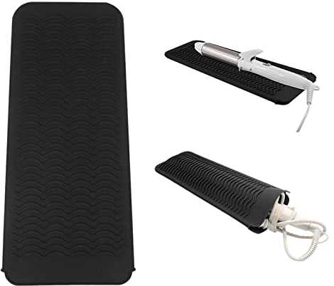 Plancha de Pelo, Rizador, Resistente Al Calor Alfombrilla, Alisadores de Cabello, Resistencia a Altas Temperaturas, Antideslizante, Reutilizable, Fácil de Transportar, 288 mm x 140 mm