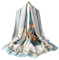 WEIGEER Écharpe en soie Silk Scarf Women Chiffon Shawl Lotus Scarf White Long Foulard en soie femmes châle rose foulard rose foulard tête foulard mince femmes châle plage châle (Bleu/Blanc)