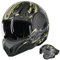 ILM Motorbike Motorcycle Helmet Full Face Modular Flip Up Vintage for Adults Men Women ATV UTV with 180° Reversible Chin Guard ECE Model-B707, Army Green , S