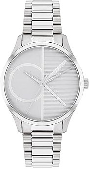 Calvin Klein Analog Quarzuhr Unisex Kollektion Iconic erhältlich mit einem Armband aus Edelstahl-Gliedern oder einem Netzarmband